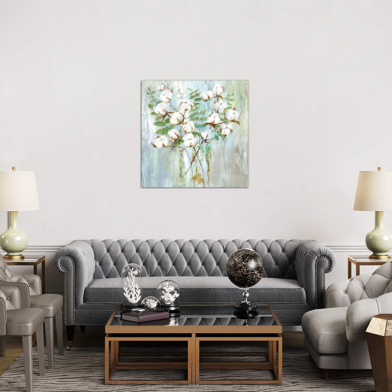 Cotton by Nan - Wrapped Canvas Painting, 45.72 cm H x 45.72 cm W x 1.91 cm D