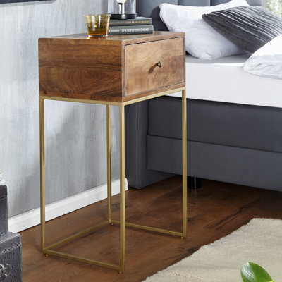Vanslyke 40cm W Iron Bedside Table
