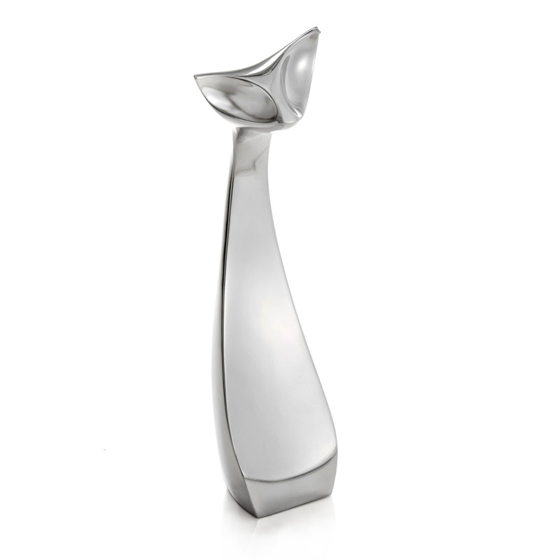 Nambe Cat Figure, 11" H x 10.25' W x 7" D