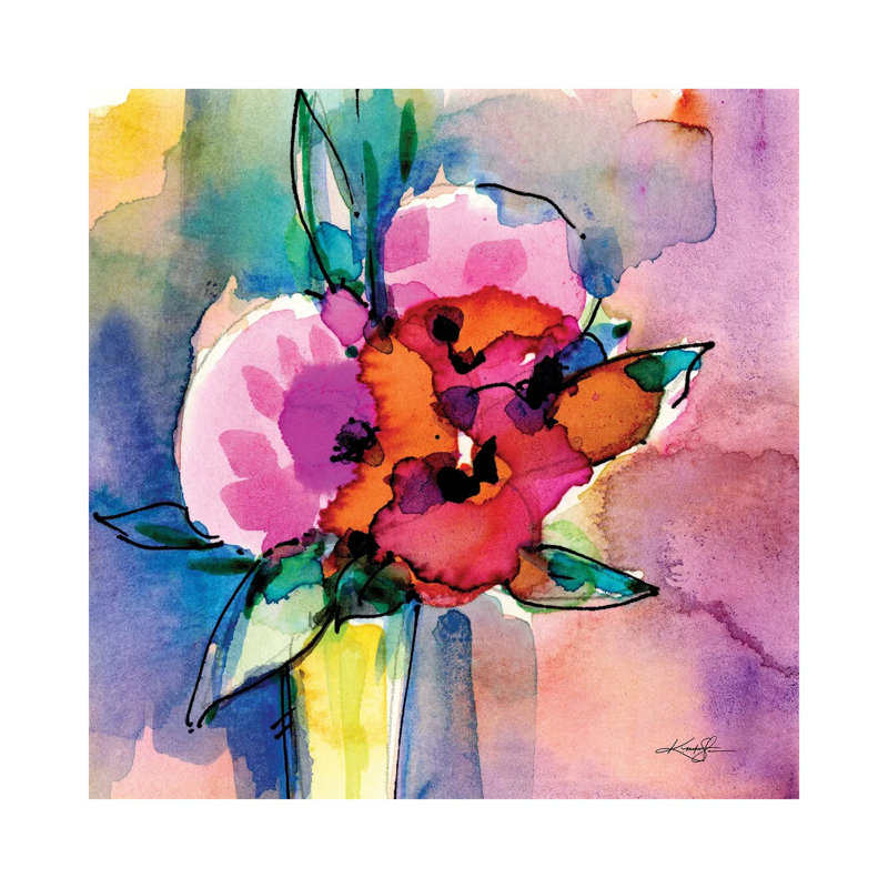 Flowers XIII by Kathy Morton Stanion - Wrapped Canvas Gallery-Wrapped Canvas Giclée, 30.48 cm H x 30.48 cm W