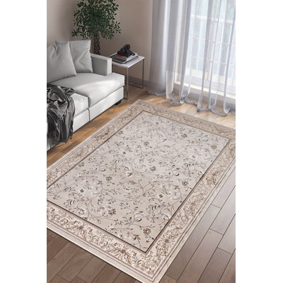 Marco Ochre Traditional Floral Area Rug – Luxury Living Room, Bedroom & Hallway Carpet – Classic Oriental Pattern Floor Mat
