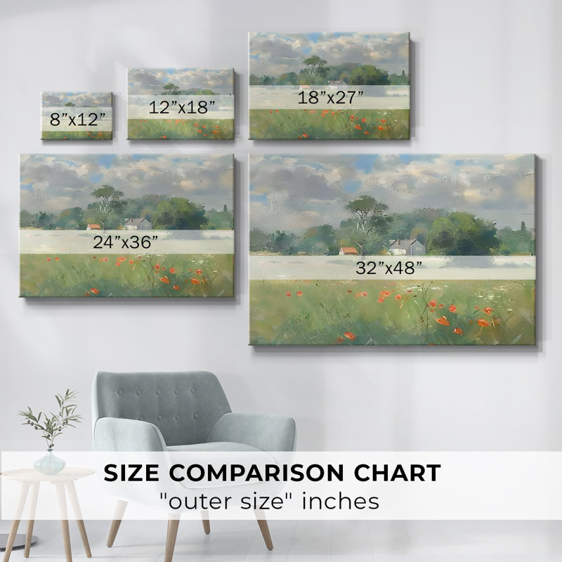 Paysage rétro - CCLXI, reproduction d'art sur toile, H 13 po x l 19 po