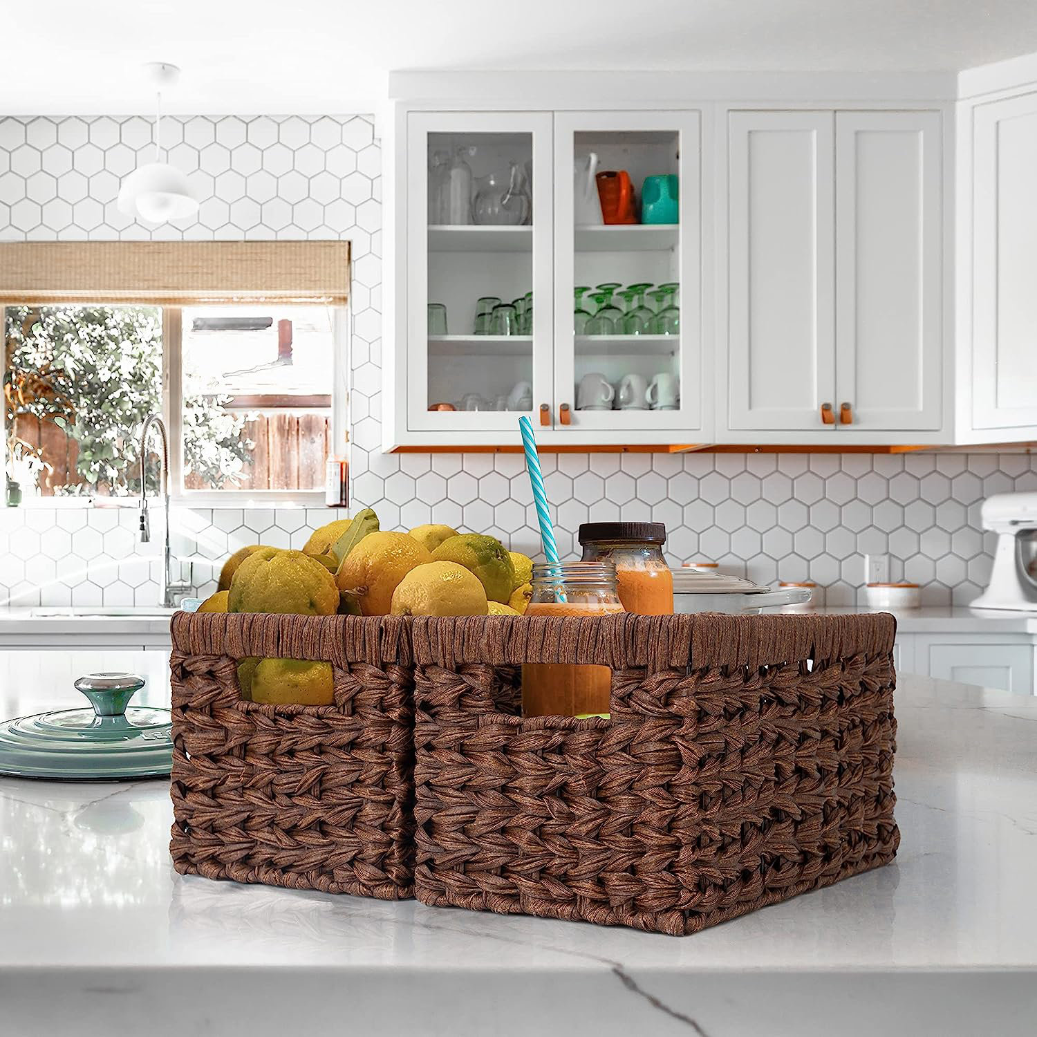 Bayou Breeze Storage Shelf Organizer Wicker Basket Set & Reviews