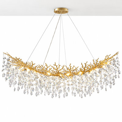 72" Dimmable Tree Branches Crystal Linear Chandelier