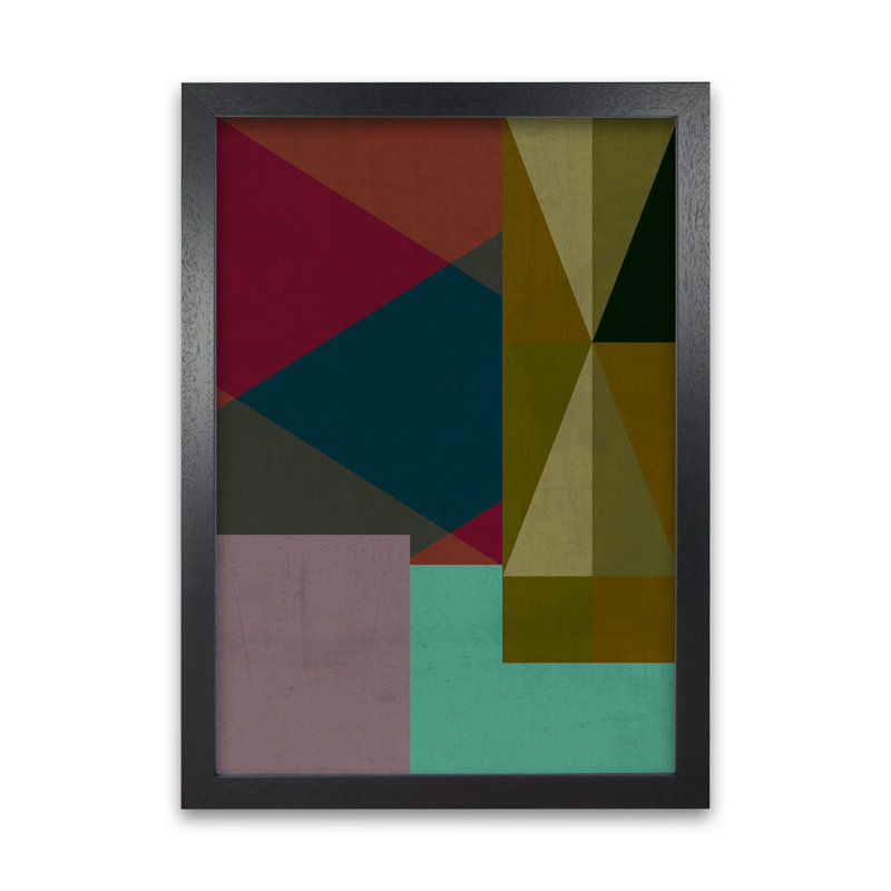 Dark Colourful Abstract A - Print, Black Frame, 42cm H x 30cm W x 3cm D