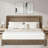 Boucle Upholstered Bed Frame  Soft Rounded Corners Headboard Low Profile Bed Frame No Box Spring Needed-1168086114-1168086045