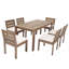 Ensemble de salle à manger 7 pièces en bois d'acacia pour patio, balcon et cour arrière