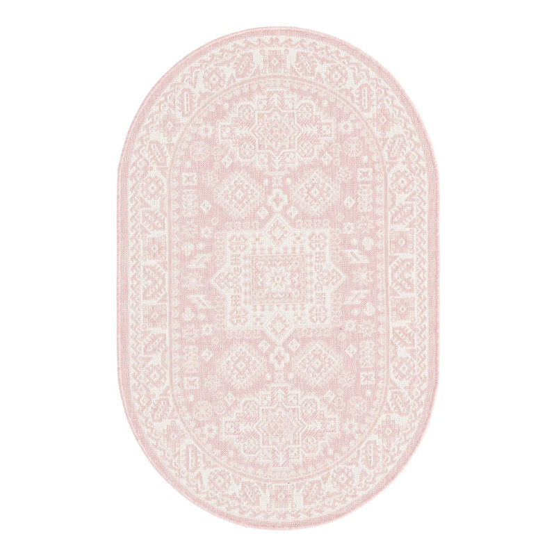 Tapis rose d'intérieur / extérieur Danera, Ovale 3 pi 3 po x 5 pi 3 po