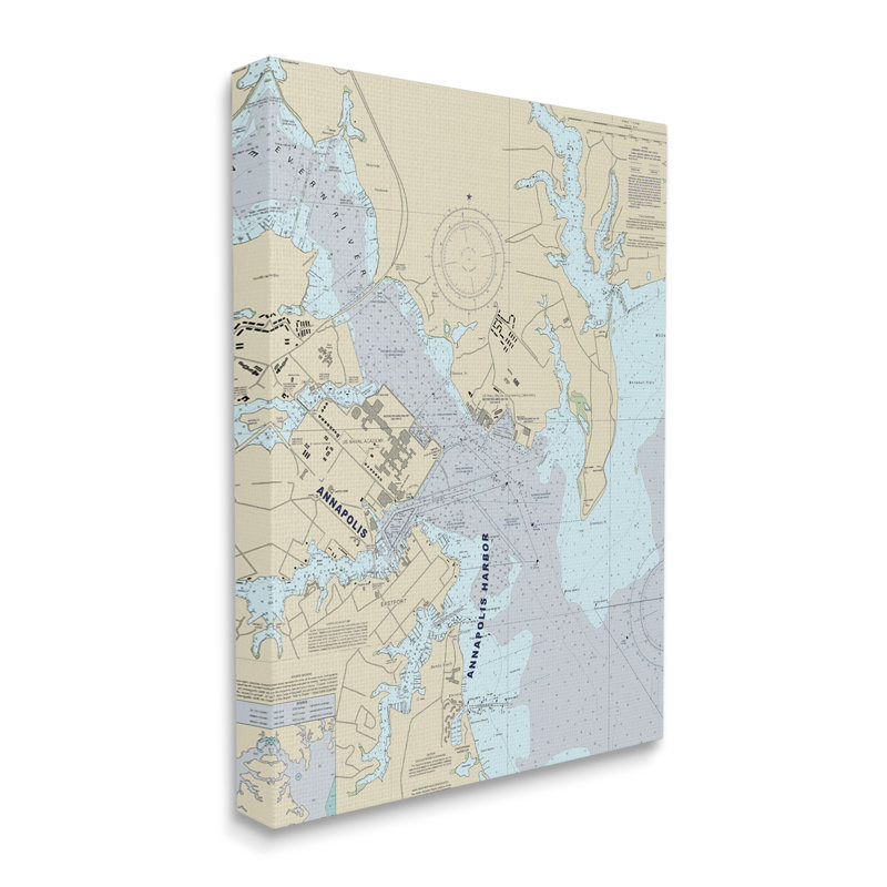 Carte de la carte traditionnelle du port d'Annapolis par Daphne Polselli - impression, H 20 po x l 16 po, Toile tendue
