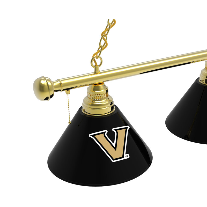 3 - Light Pool Table Lights Pendant, Brass, Vanderbilt Commodores