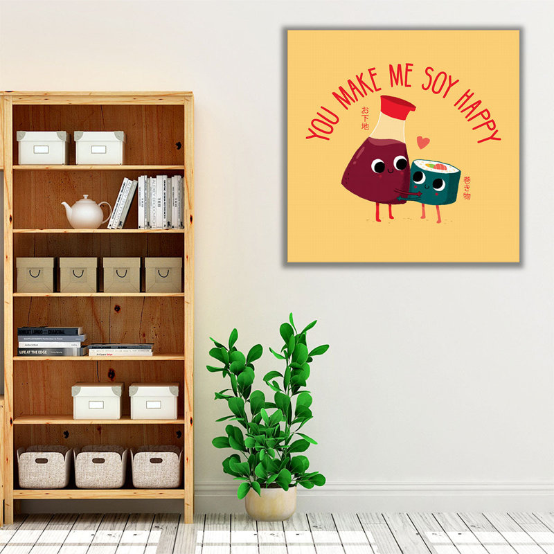 Soy Happy - reproduction d'art sur toile, H 12 po x l 12 po