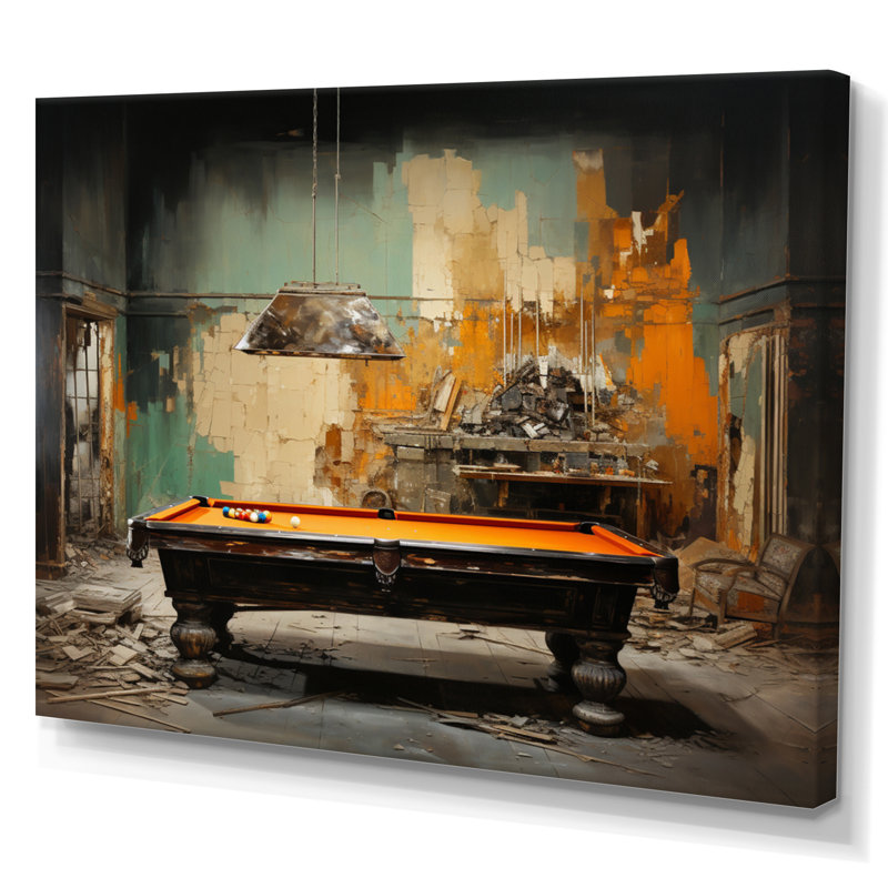 «Billard Industrial Game II», reproduction sur toile, H 24 po x l 32 po x P 1 po, Toile tendue