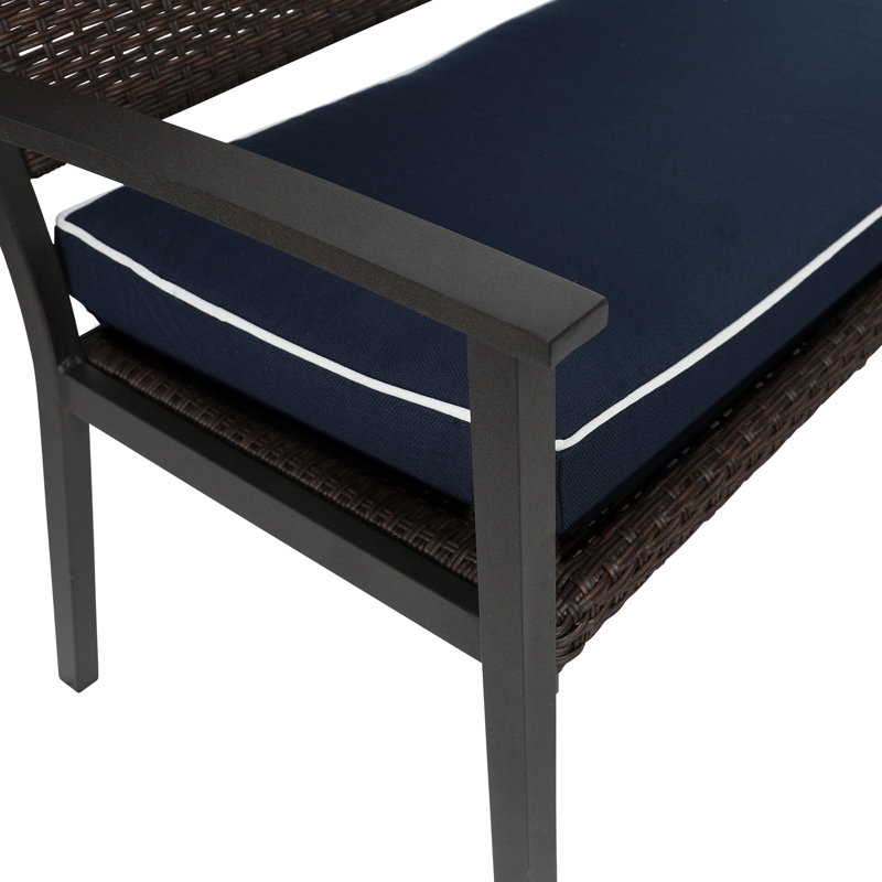 Wendin Outdoor 3'' Bench Seat Cushion, Navy