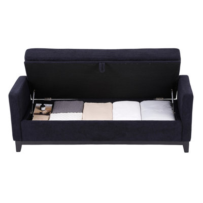 66 Inch Black Sherpa Storage Bench with Solid Wood Legs & 2 Bolster Pillows, Multifunctional End of Bed Bench for Bedroom, Living Room, Entryway