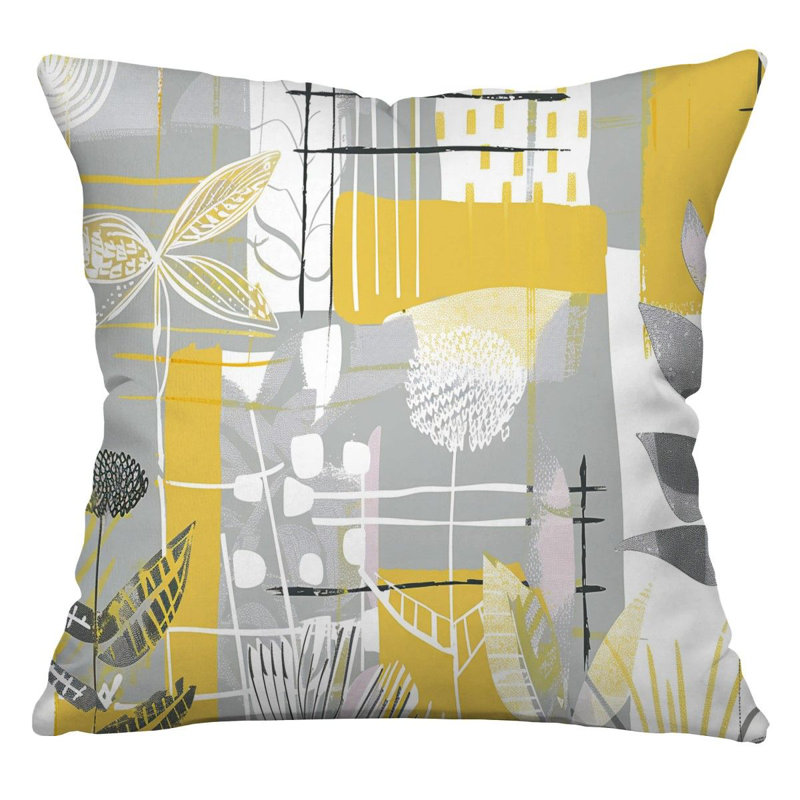 Coussin décoratif réversible Foliage Nature Bright, H 14 po x l 14 po