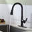 Stainless Steel 3-Function Single Handle Pull Down Kitchen Faucet With Deckplate-105782471
