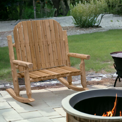 Frawley 48" Natural Wood Indoor Outdoor Rocking Chair