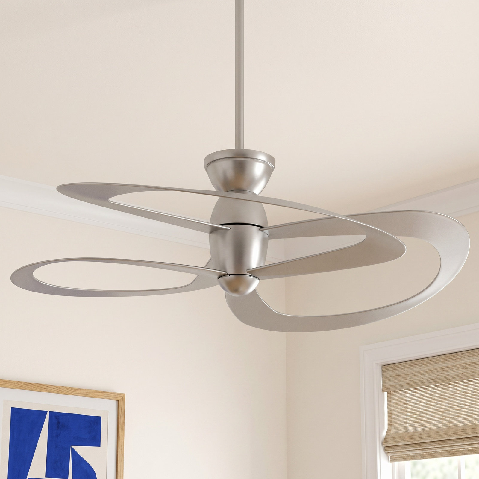 48'' 3 Blade Ceiling Fan, Painted Nickel