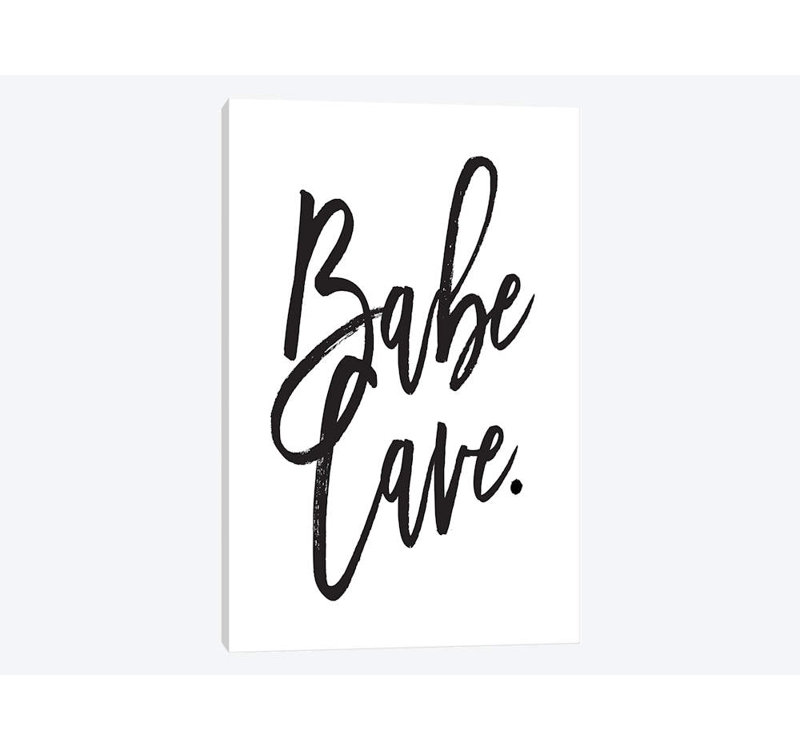 « bébé cave ii », art textuel sur toile, H 40 po x l 26 po x P 1,5 po