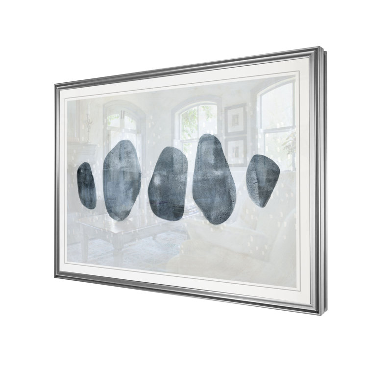 «Stone Collection I», reproduction, H 26 po x l 36 po x P 1,5 po, Cadre argenté