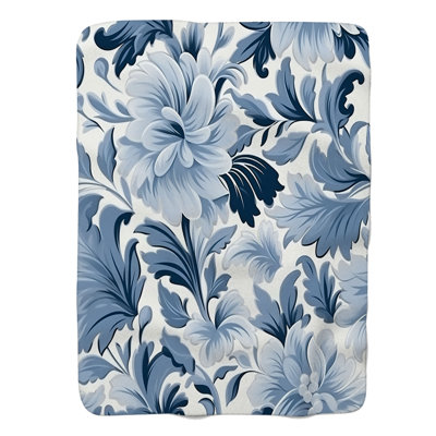 Motifs floraux - couverture en sherpa de qualité supérieure 1 pièce