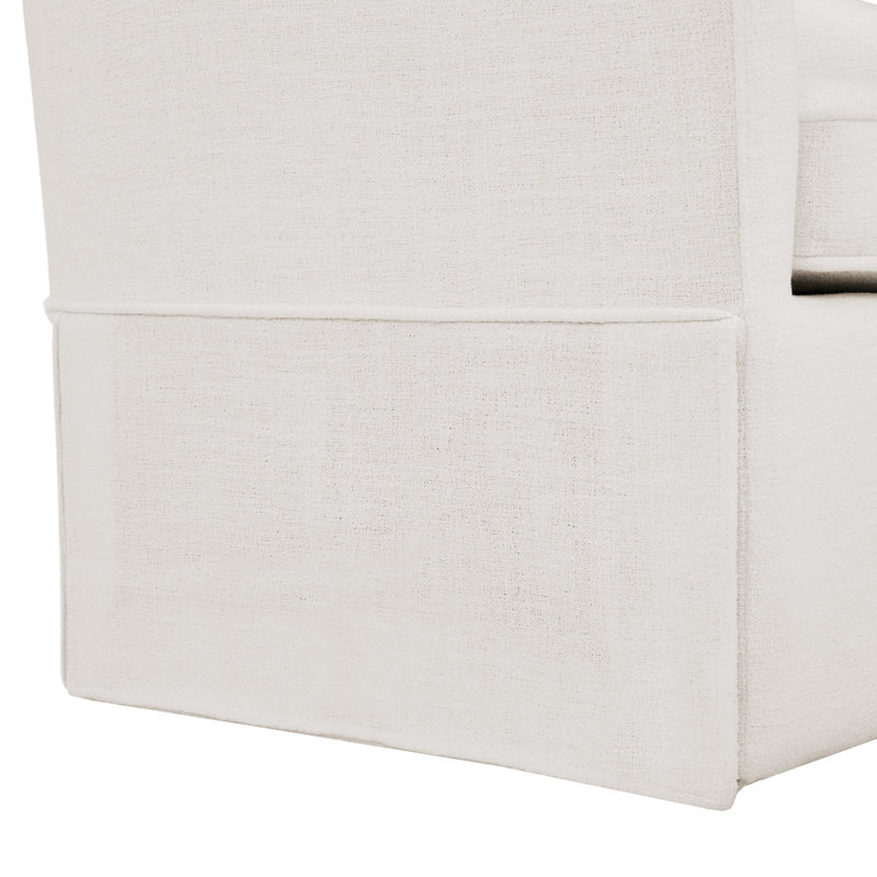 Martha 30.3 ″ Wide Upholstered Swivel Barrel Accent Chair, Cream White