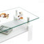 Table basse rectangulaire en verre trempé pour salon avec plateau en panneau de fibres à densité moyenne-148228167