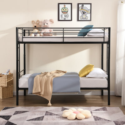 Modern Twin Over Twin Metal Bunk Bed, Space-Saving Design With Sturdy Steel Frame And Easy Assembly For People' Rooms