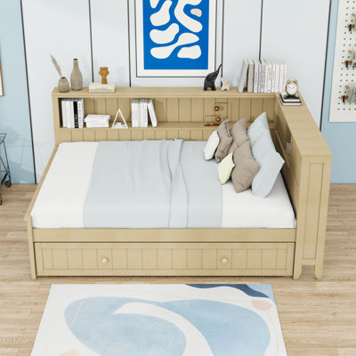 Full Daybed with Shelves and Trundle