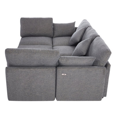 Modular Sectional Sofa, Movable Ottoman & Dual USB Ports