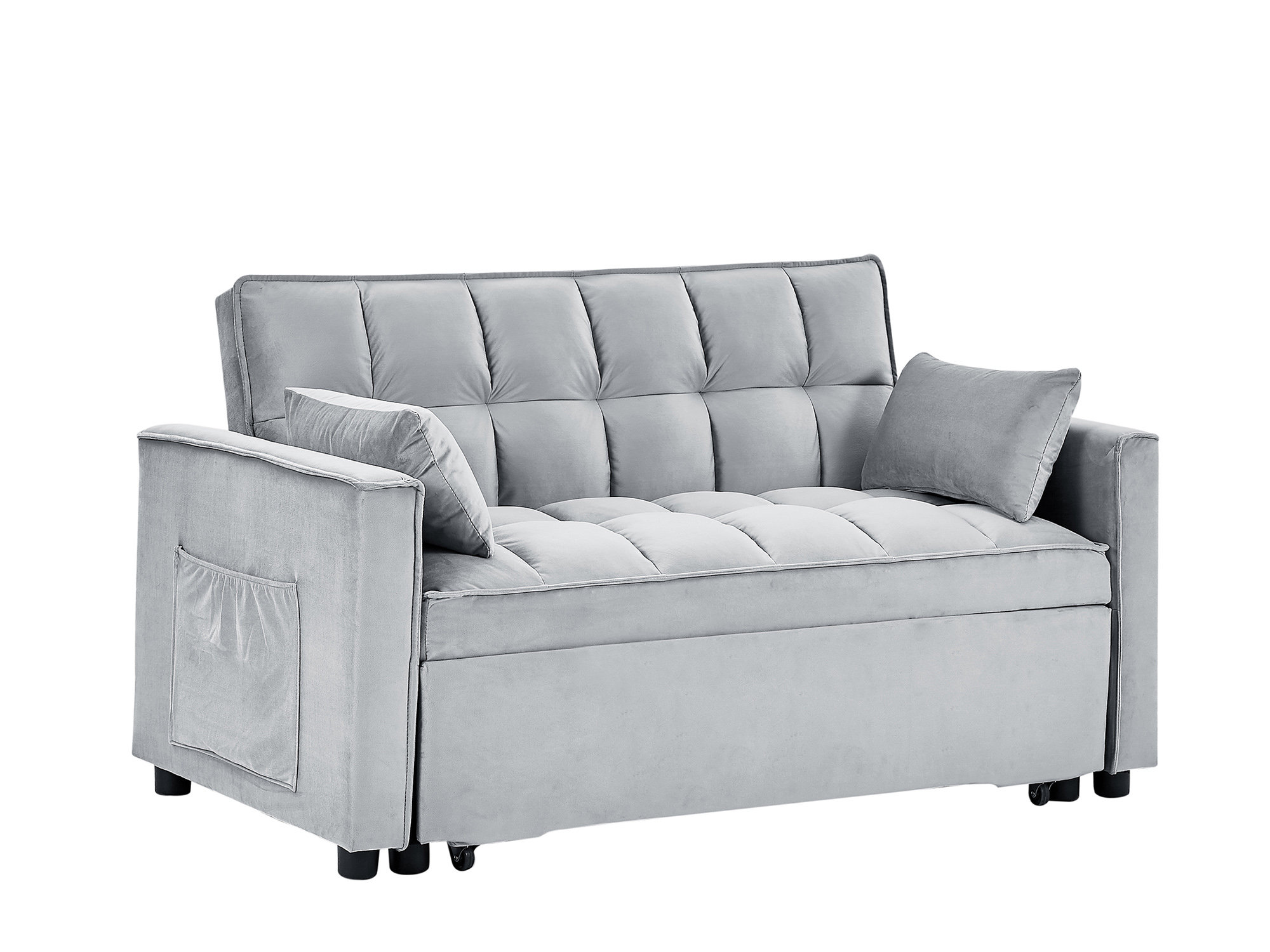 Ebern Designs Velvet Pull-Out Sofa Bed - Wayfair Canada