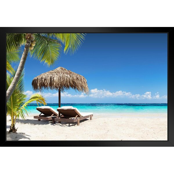 Bayou Breeze Coral Beach Sand Sea Lounge Chairs Palapa Tropical Palm ...