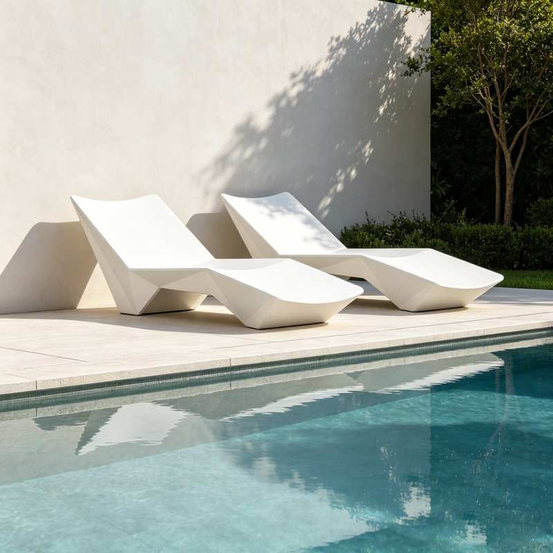 Chaise longue de piscine Modern Modern, Blanc