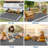  Scalloped Outdoor Rug 9x18 Patio Rugs Outdoor Waterproof Reversible Plastic Straw Camping Rug Modern Bordered Outside Mats for Picnic Backyard Deck Balcony Beach Trailer Grey-547341425-547341424