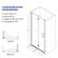 Porte de douche pivotante pliante sans cadre 32 po x H 72 po avec verre trempé transparent de 1/4 po, largeur réglable, installation réversible, nickel brossé-100751568