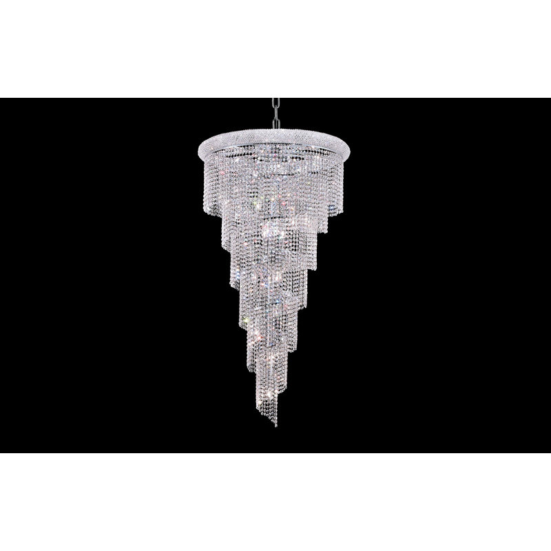 Zonia 22 - Light Dimmable Tiered Chandelier, Chrome
