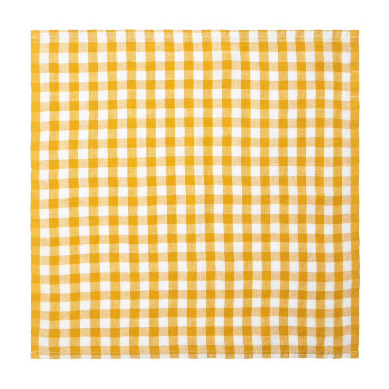Alessandro Linen Square Napkins, Mustard