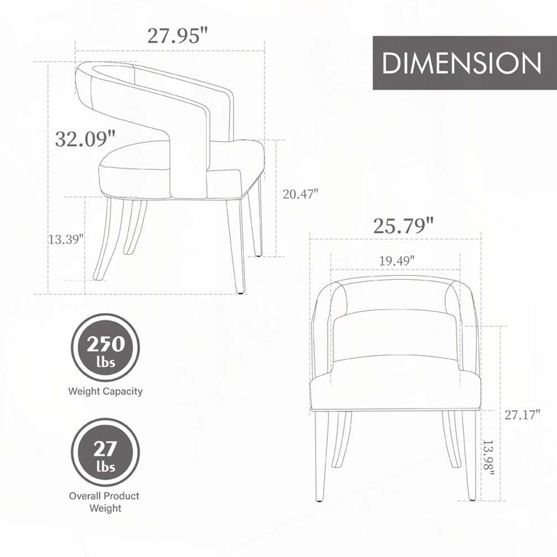 Ebern Designs Upholstered Dining Arm Chairs - Wayfair Canada