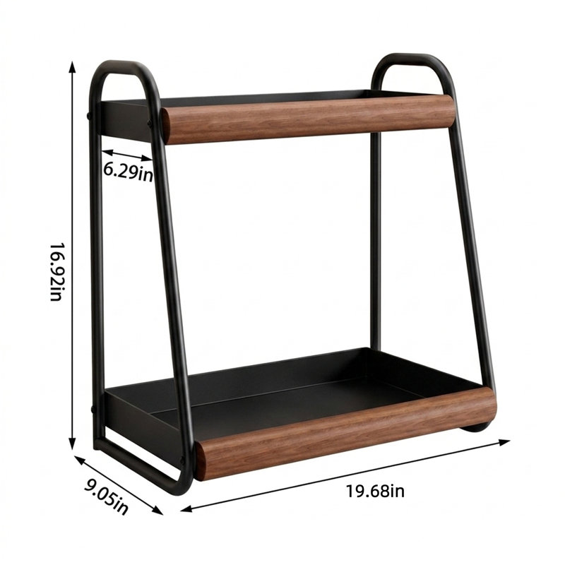 Spice Rack (double-tier, Extra Large), Black