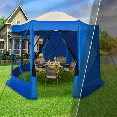15x15 Screen Room with Mosquito Netting, Hub Tent Instant Screened Canopy