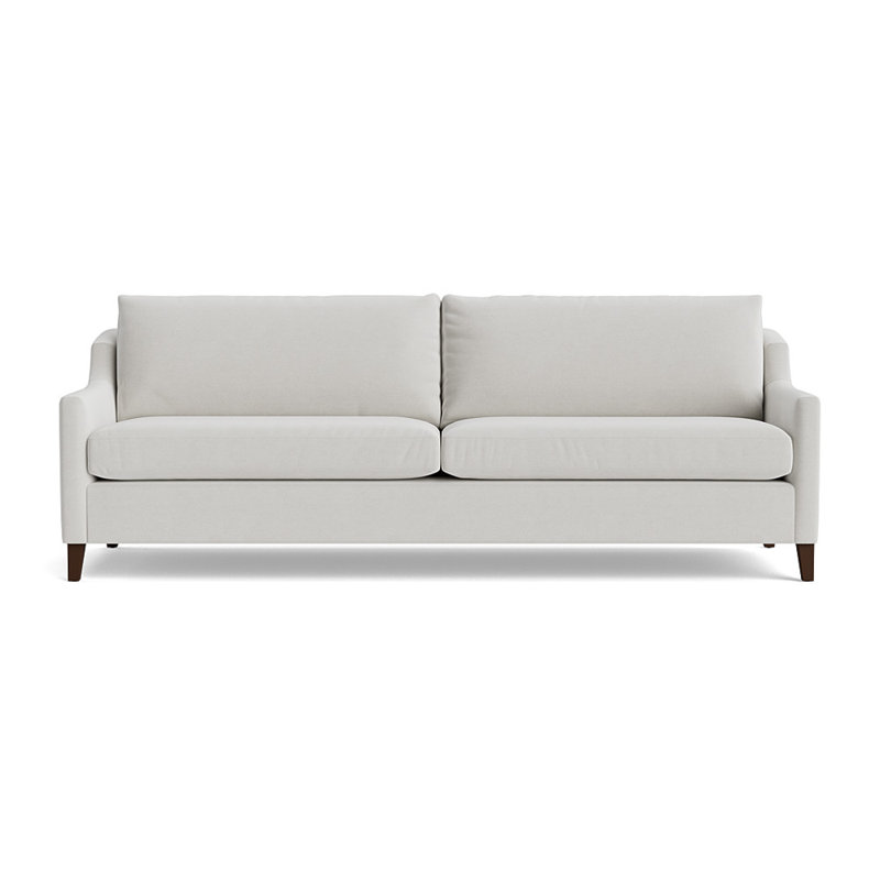 Canapé Gigi No Skirt 105, H 35 po x l 105 po x P 36 po, Velours performance - Argent, Terre de Sienne