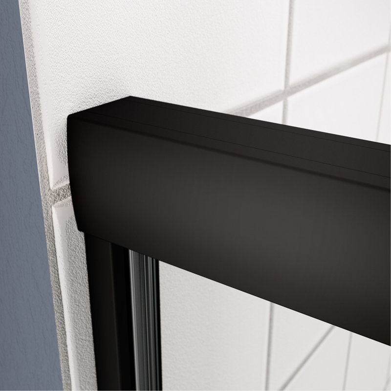 50 - 54"x70" Bypass Shower Door, Tempered Glass, Matte Black, Stainless Steel Handle, Nano Clean Treatment, Collision, Leak-, Simple Setup Sliding 54"x70", 1/4" Black Finish, Quality Easy Clean, Leak,