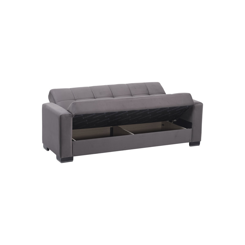 Canapé-lit rembourré avec rangement PrimeNest NimbusFlow Collection, Gris