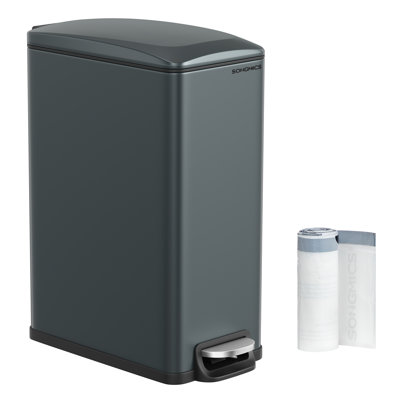 13 Gallon Step Trash Can with Lid, Soft Close, Inner Bucket
