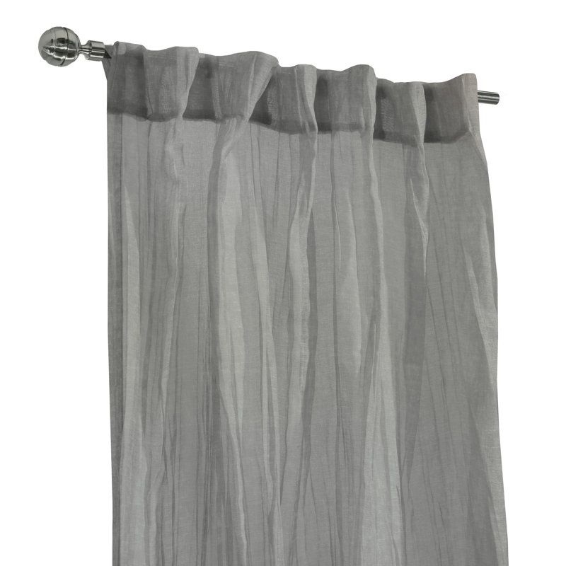 Shepardsville Sheer Curtain Single Panel, Gray, 52" W x 84" L