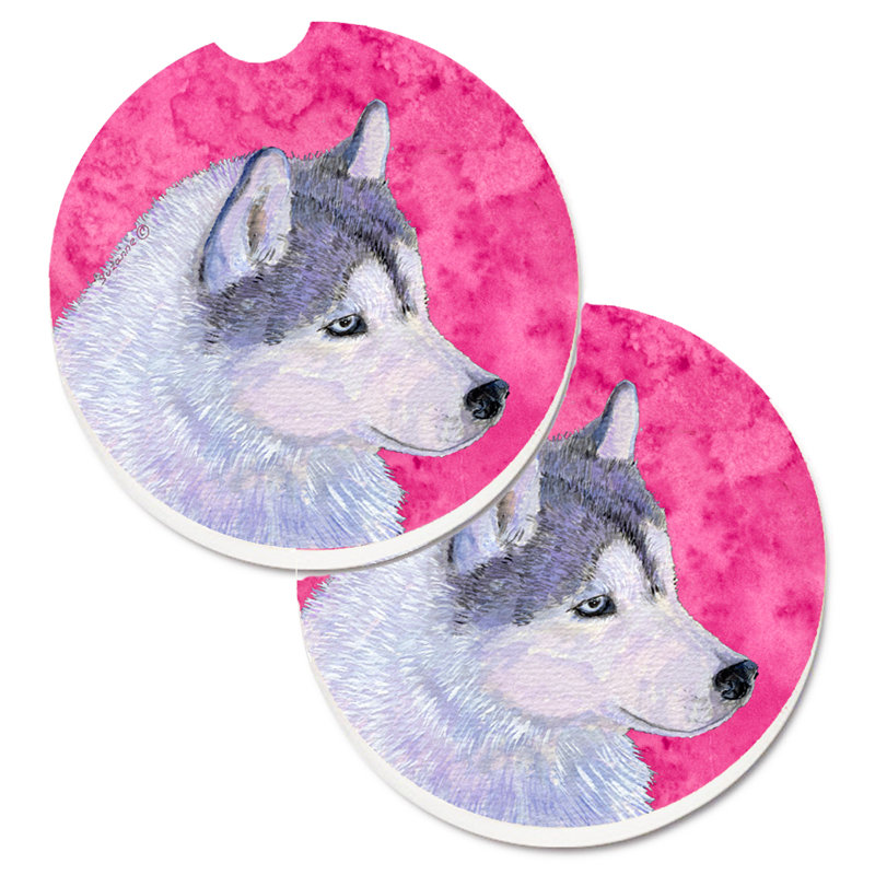 Sous-verre barbu collie voiture, Husky sibérien
