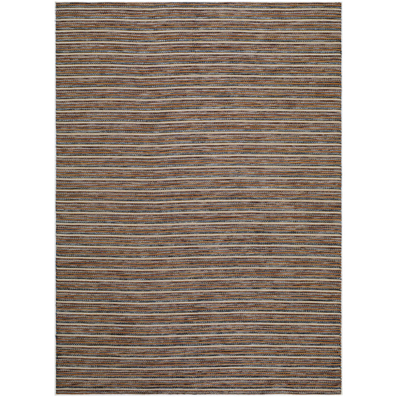 Tein Machine Woven Rug, Brown/Gray/Yellow/Black, Rectangle 6'7" x 9'