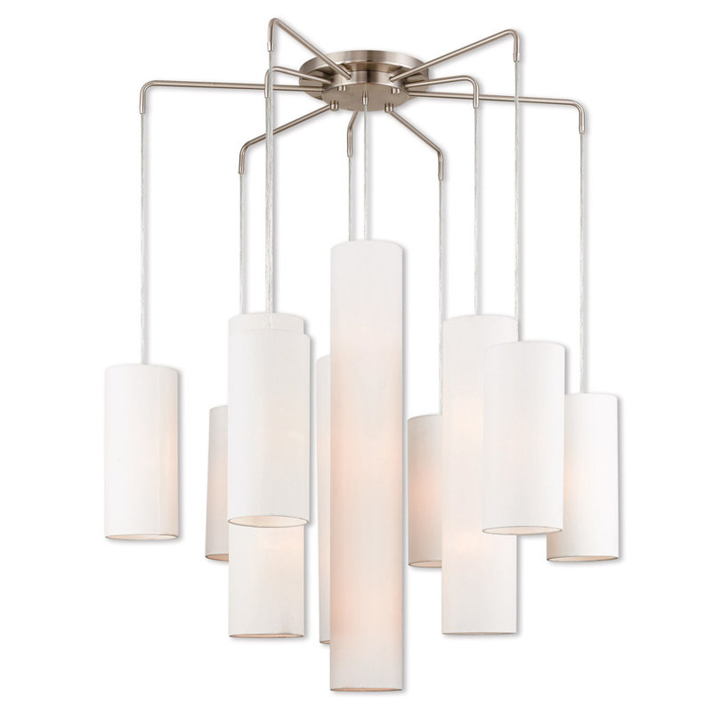 Thistletown 15-Light Shaded Classic / Traditional Chandelier, Brushed Nickel