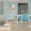 Holiday - Fauteuil empilable moderne en plastique 4 pièces pour une utilisation intérieure / extérieure - Dossier ergonomique à lattes, matériau PP toutes saisons, bleu ciel clair - patio, balcon, café-1826194252