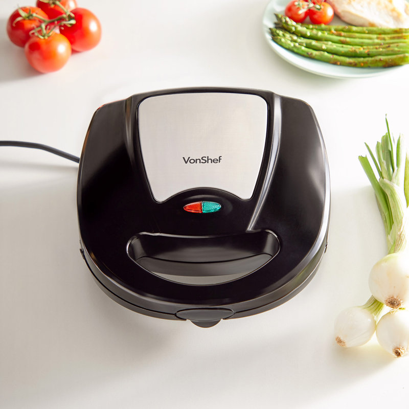 VonShef 10cm Non Stick Electric Grill Sandwich Maker with Lid
